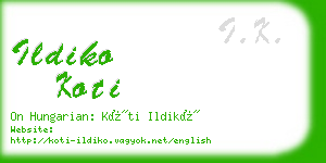 ildiko koti business card